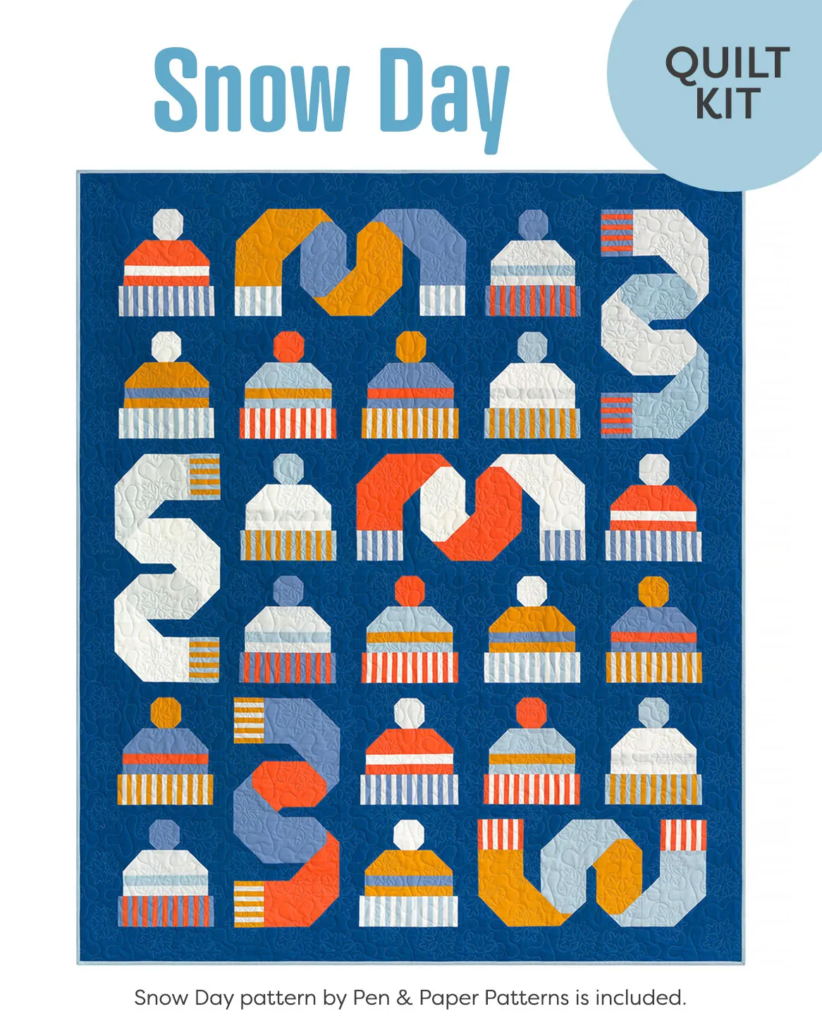 Snow Day quilt kit featuring Kona solids
