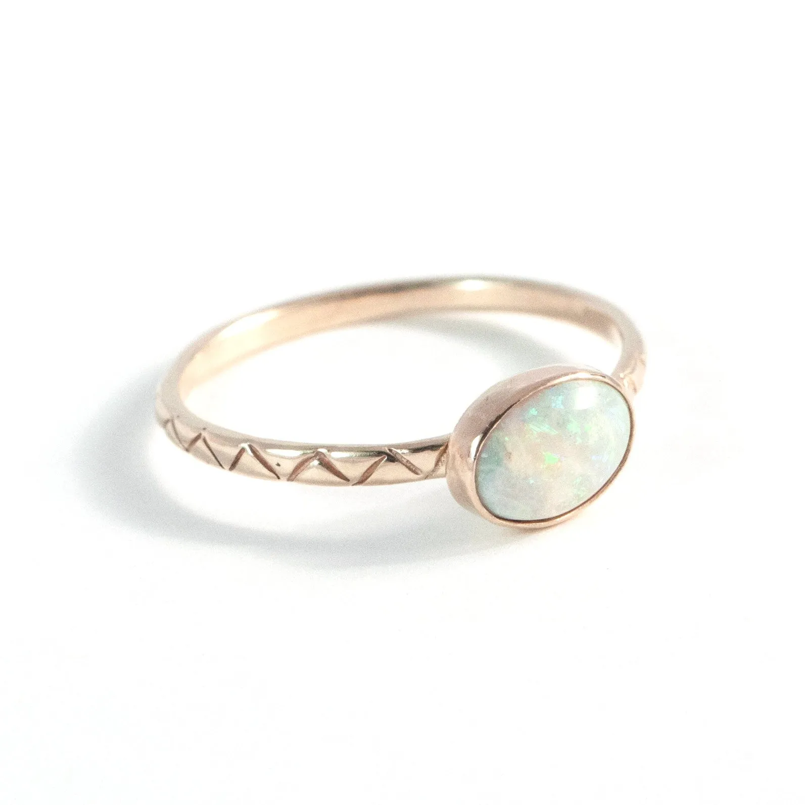 Snow White Opal Ring