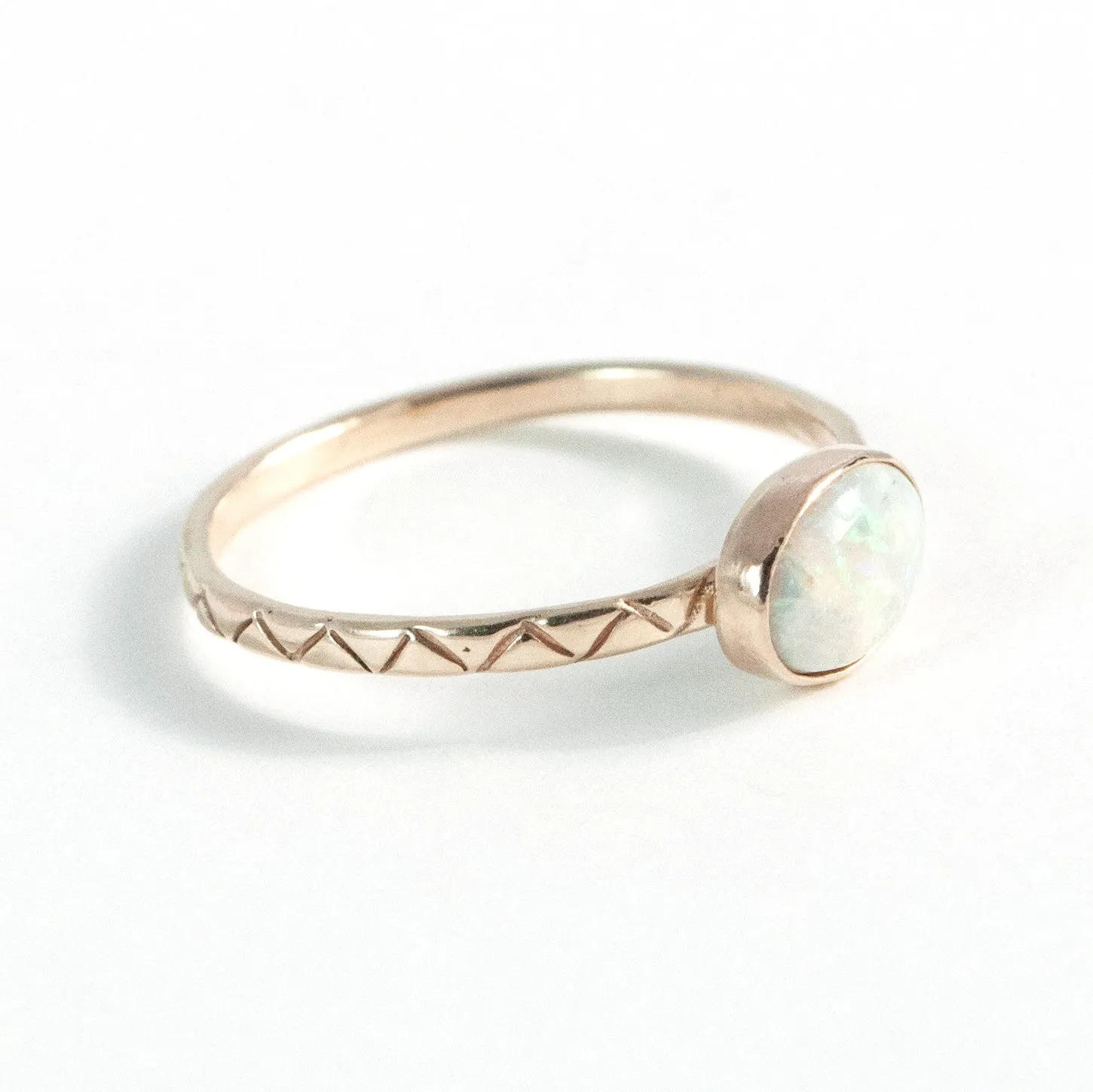 Snow White Opal Ring