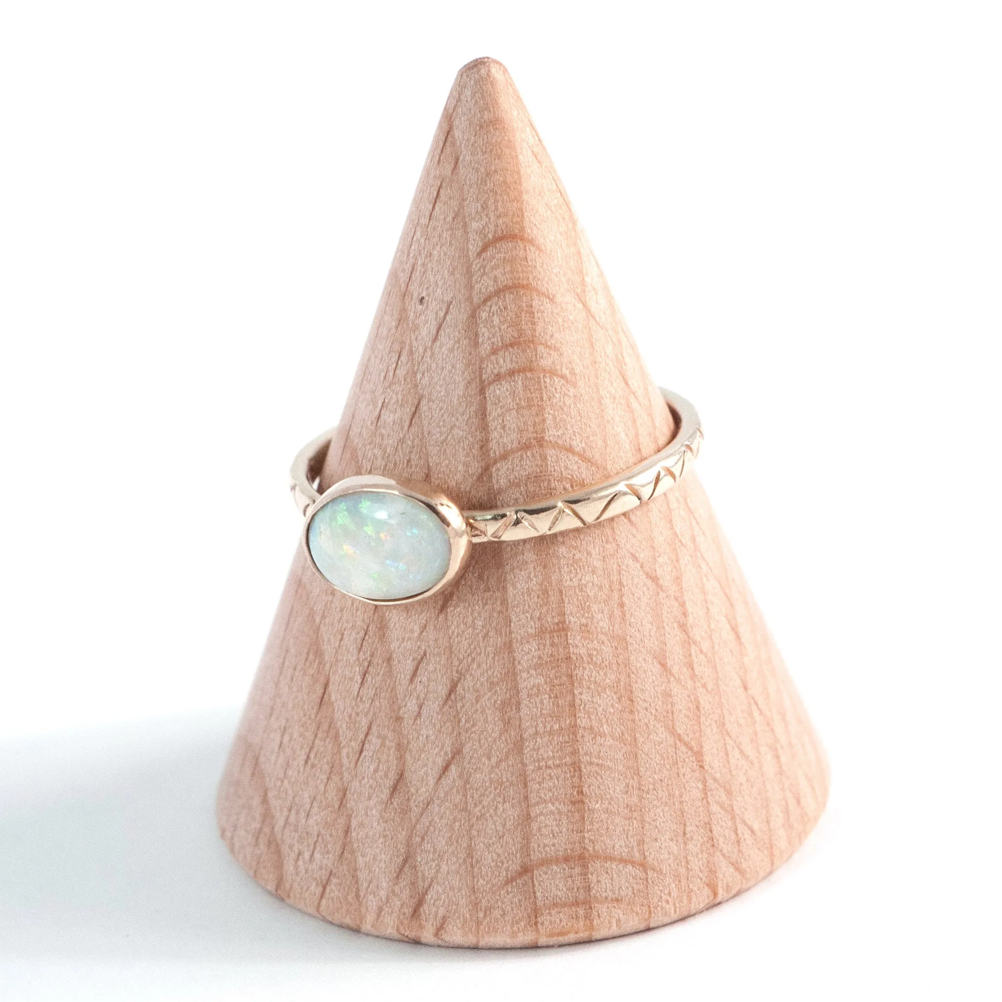 Snow White Opal Ring