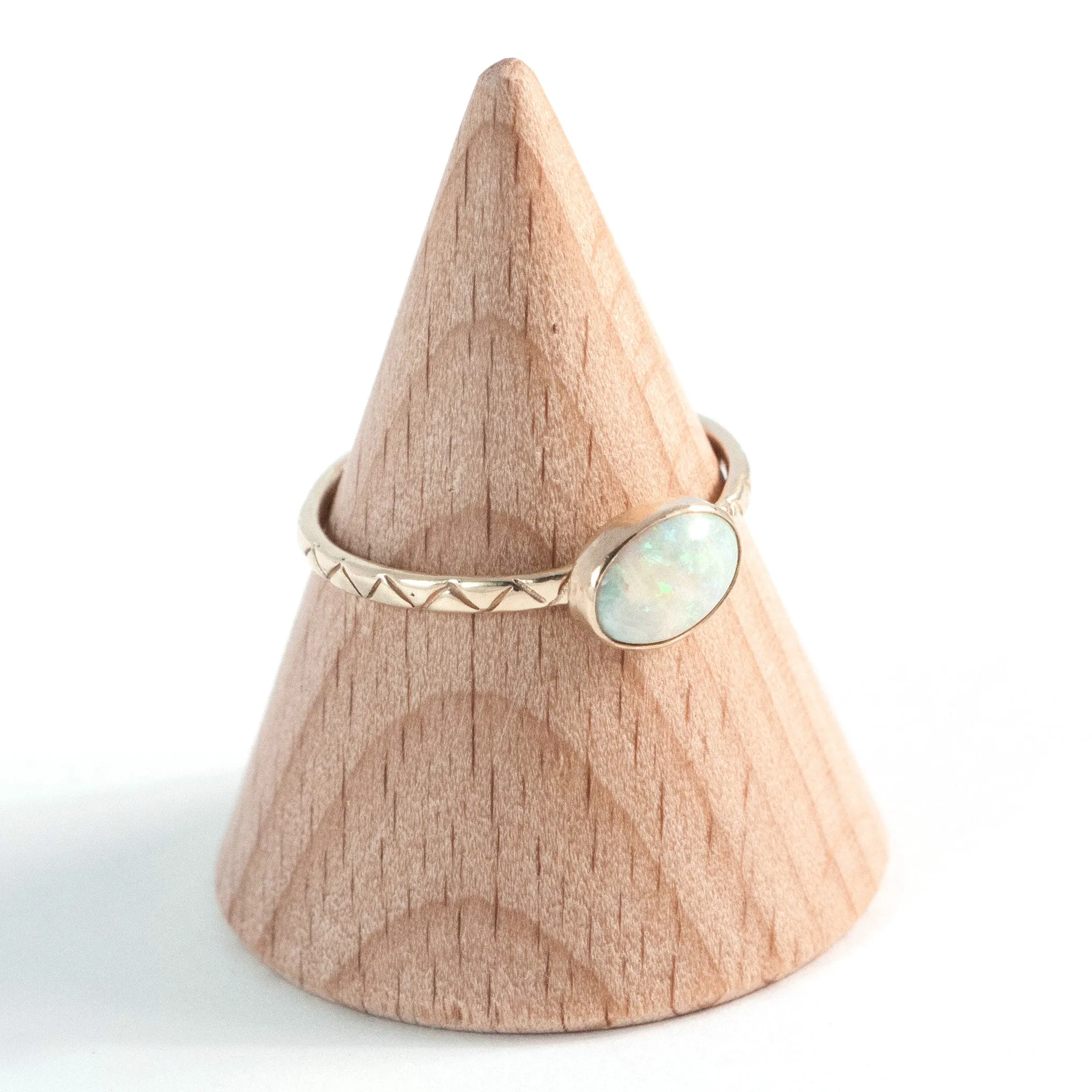 Snow White Opal Ring