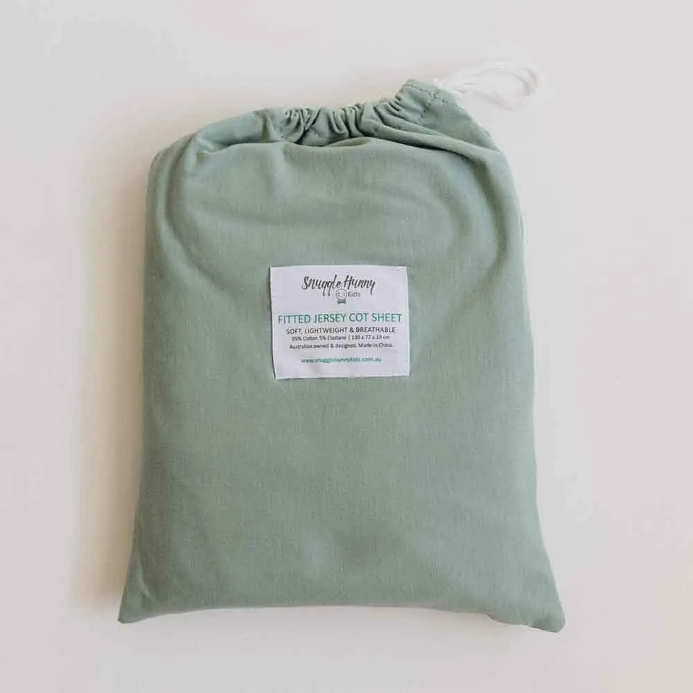 SNUGGLEHUNNY FITTED COT SHEET SAGE