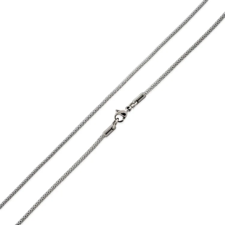 Stainless Steel 16" Snake Skin Mesh Chain Necklace 1.9 MM