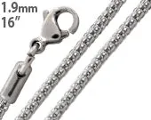 Stainless Steel 16" Snake Skin Mesh Chain Necklace 1.9 MM