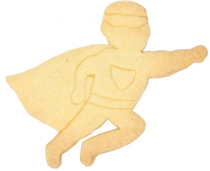 Superhero Cookie Cutter with Embossed Detail