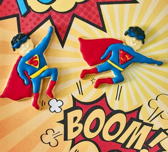 Superhero Cookie Cutter with Embossed Detail