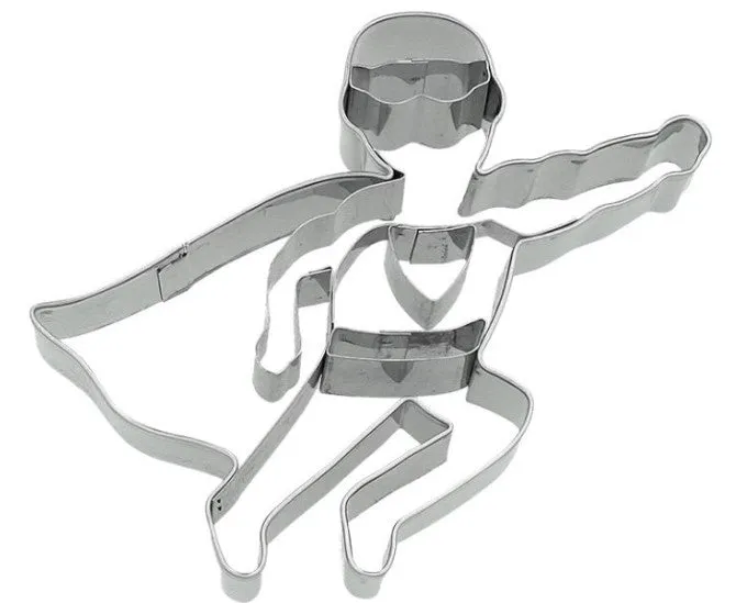 Superhero Cookie Cutter with Embossed Detail