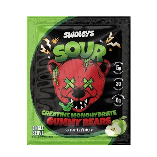 SWOLEYS SOUR GREEN APPLE – NEXT-LEVEL CREATINE GUMMIES SINGLE SERVE