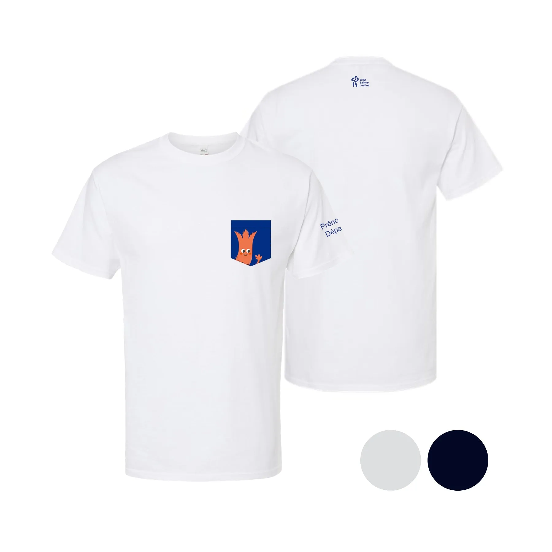 T-shirt avec poche - Collection Jujus - Énergie & Gentillesse  - CHU Sainte-Justine
