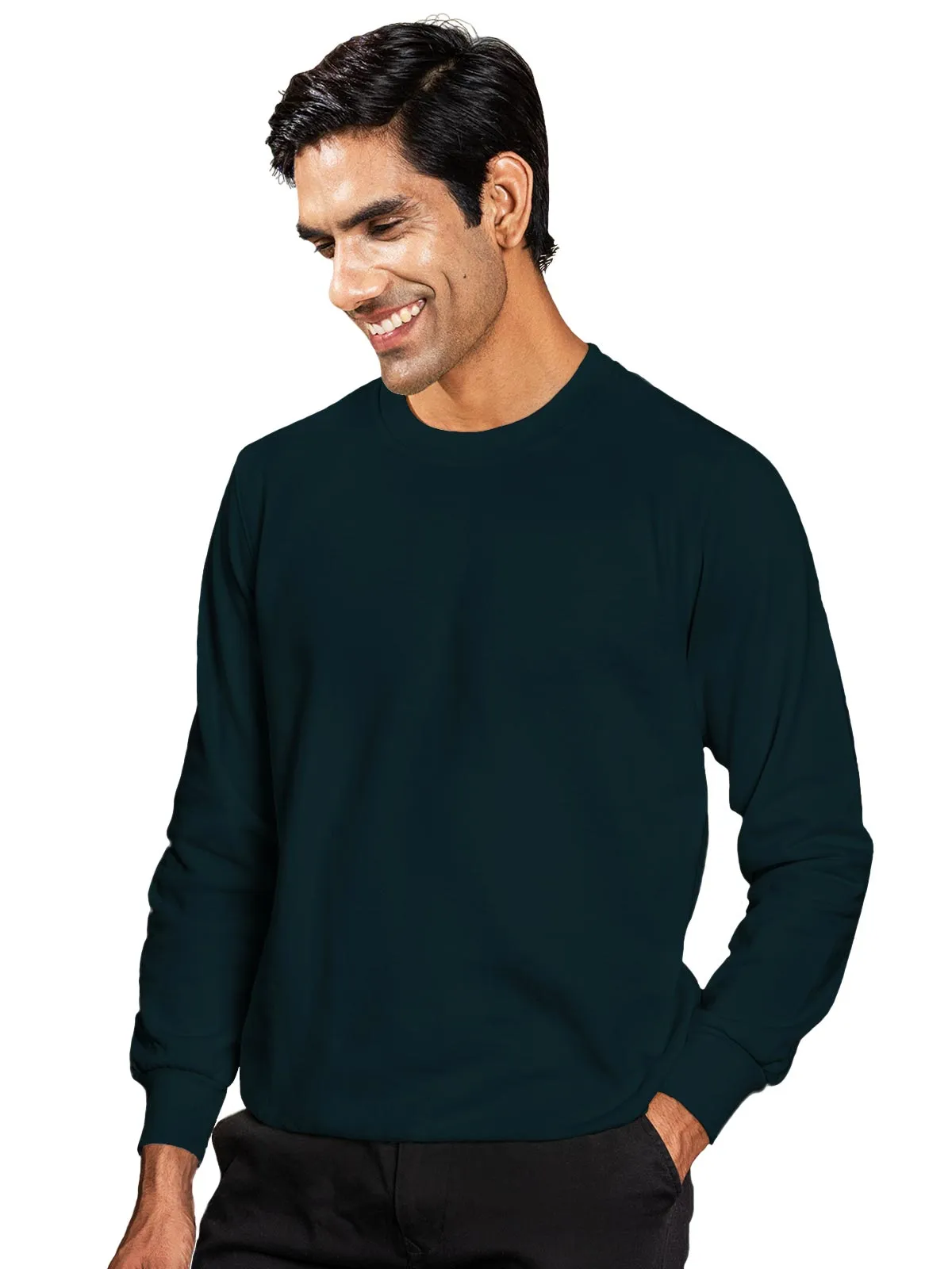 Teal Blue Plain Sweatshirt