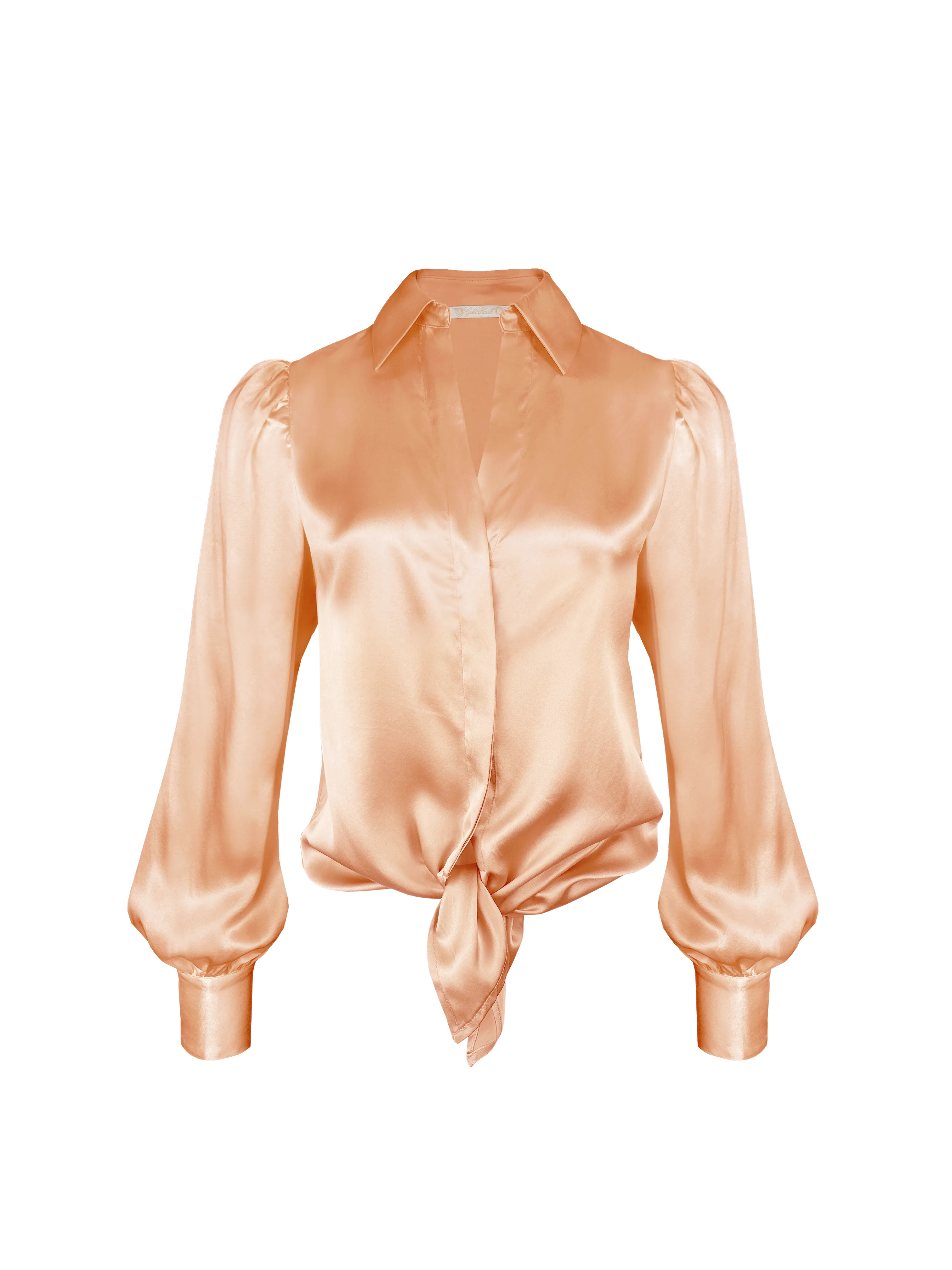 Tie Front Shirt - Peach Sherbet