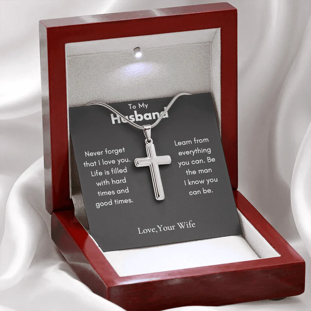To My Husband - Personalized Cross Necklace