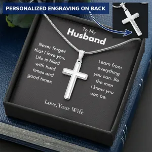 To My Husband - Personalized Cross Necklace
