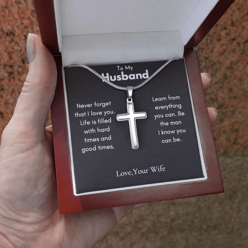 To My Husband - Personalized Cross Necklace