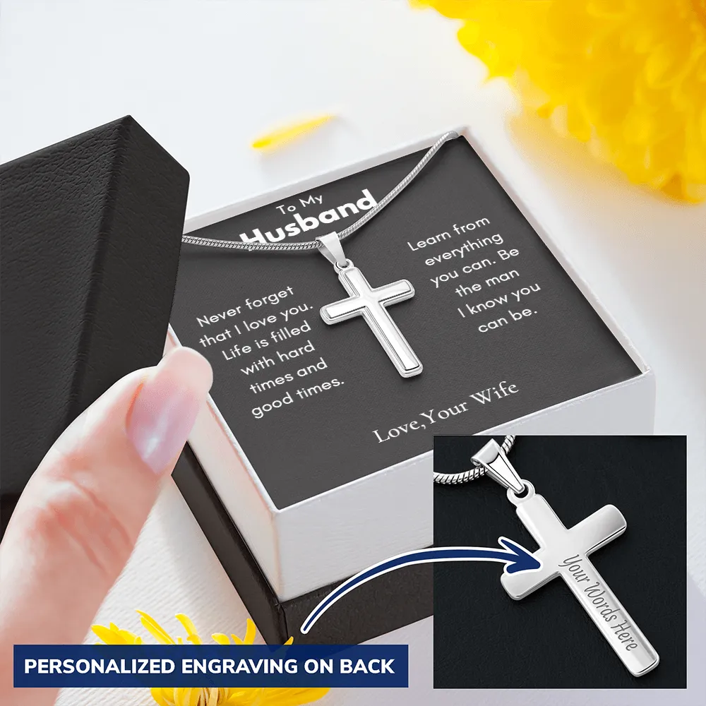 To My Husband - Personalized Cross Necklace