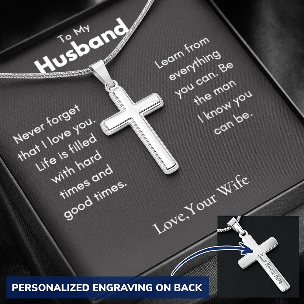 To My Husband - Personalized Cross Necklace