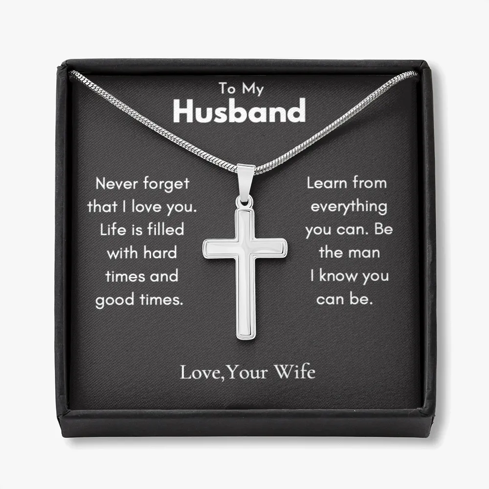 To My Husband - Personalized Cross Necklace