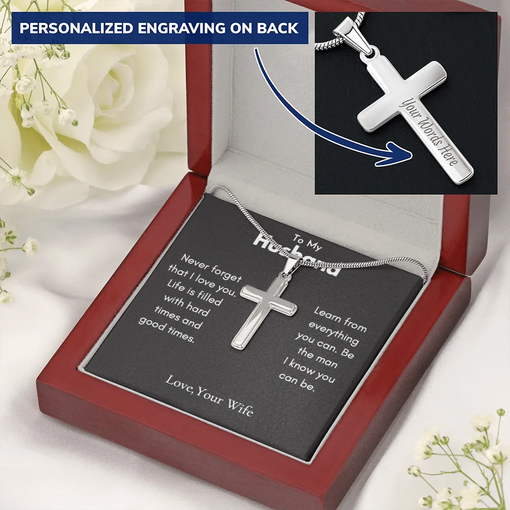 To My Husband - Personalized Cross Necklace