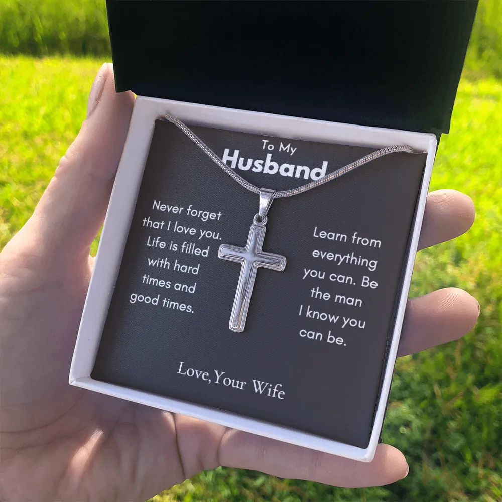 To My Husband - Personalized Cross Necklace