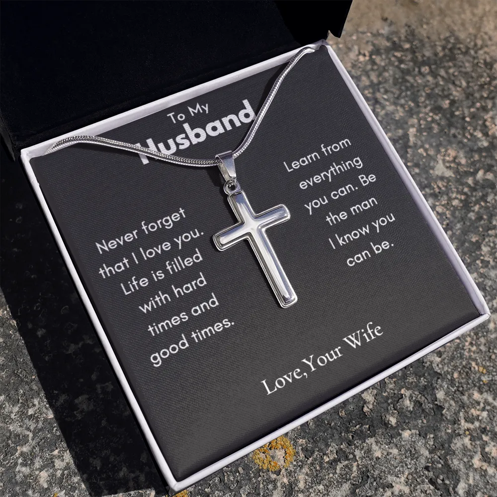 To My Husband - Personalized Cross Necklace