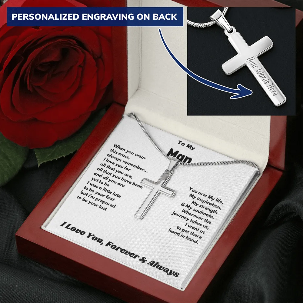 To My Man - Personalized Cross Necklace.