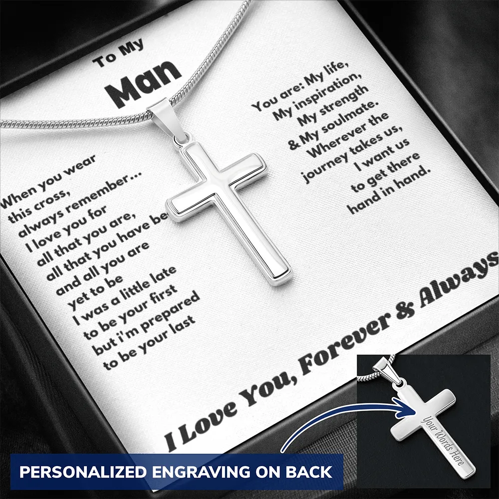 To My Man - Personalized Cross Necklace.