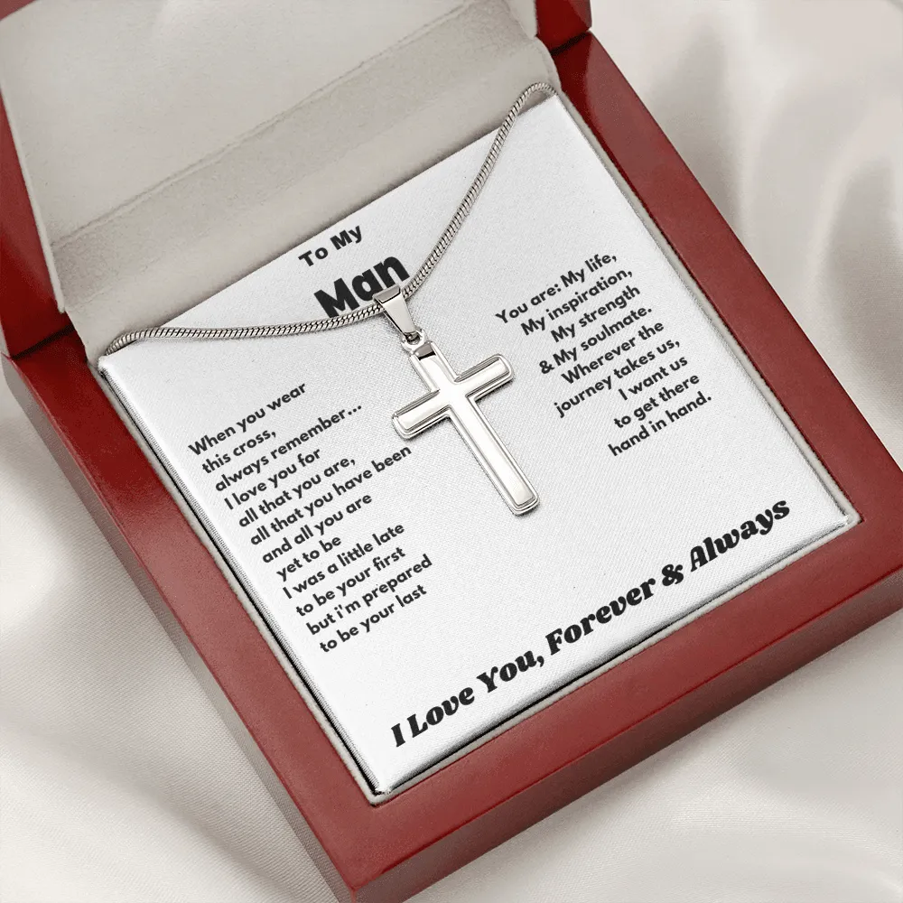 To My Man - Personalized Cross Necklace.