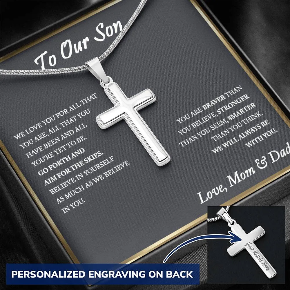 To Our Son Gift, Son Keepsake Gifts from Mom and Dad, Son Birthday Gift, Son Graduation Gift, From Mom and Dad to Son, Christmas Gifts For Son - Snake Chain