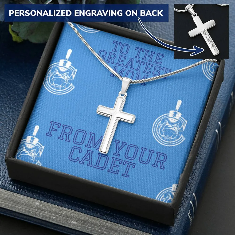 To The Greatest Mom Custom Engravable Cross Necklace