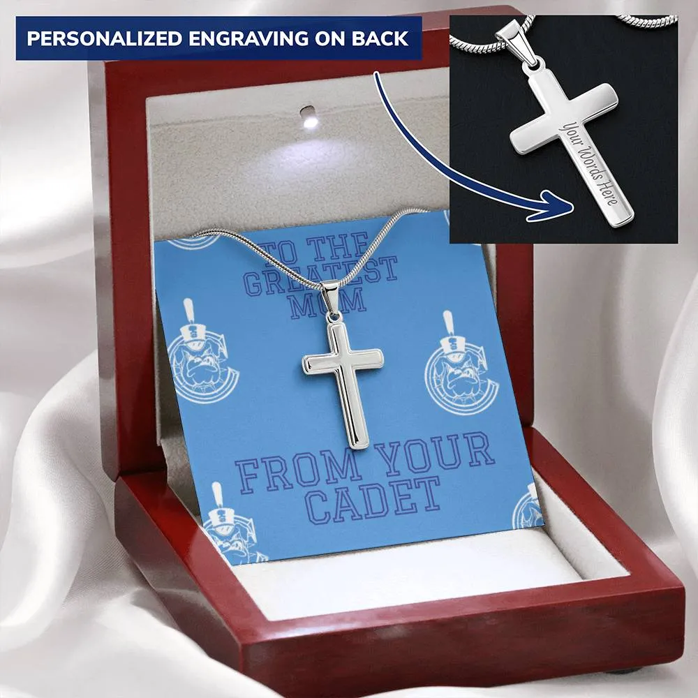 To The Greatest Mom Custom Engravable Cross Necklace