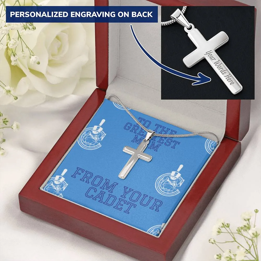 To The Greatest Mom Custom Engravable Cross Necklace