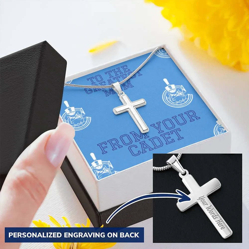 To The Greatest Mom Custom Engravable Cross Necklace