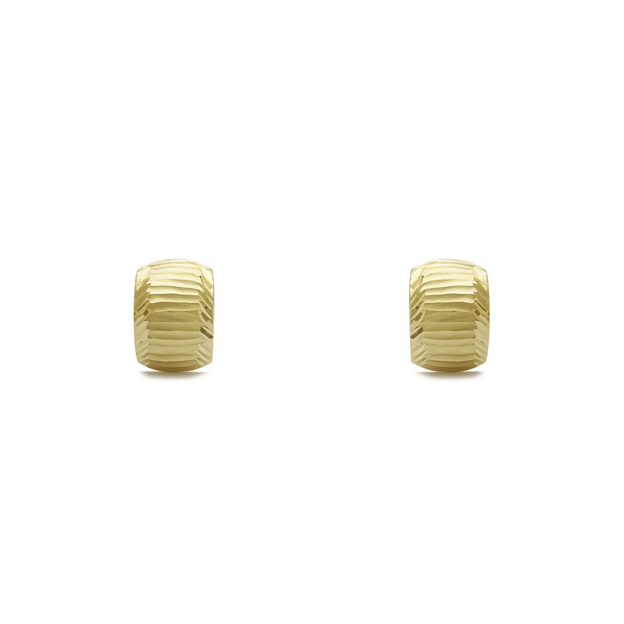 Twill Finish Huggie Earrings (14K)