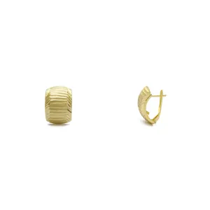 Twill Finish Huggie Earrings (14K)