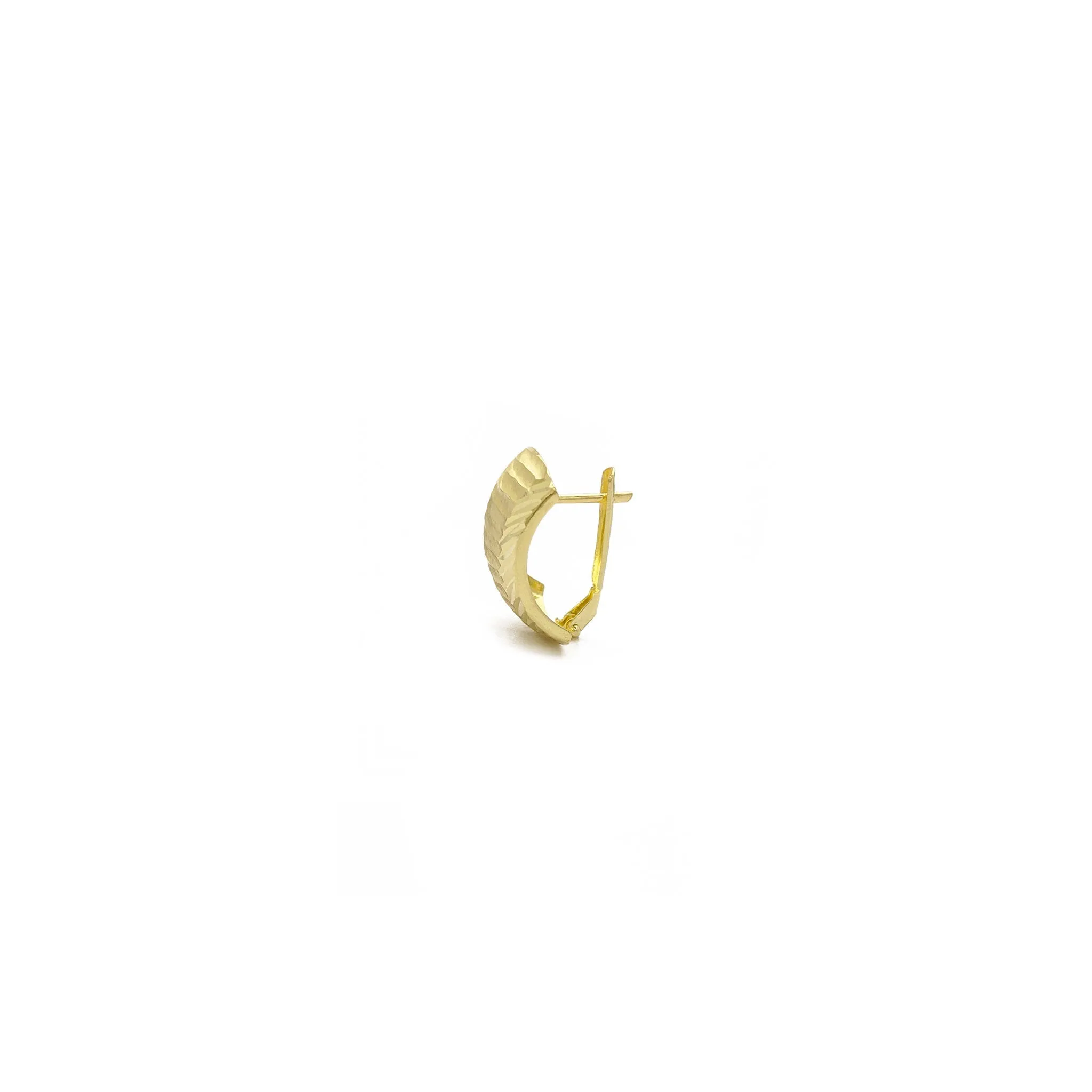 Twill Finish Huggie Earrings (14K)