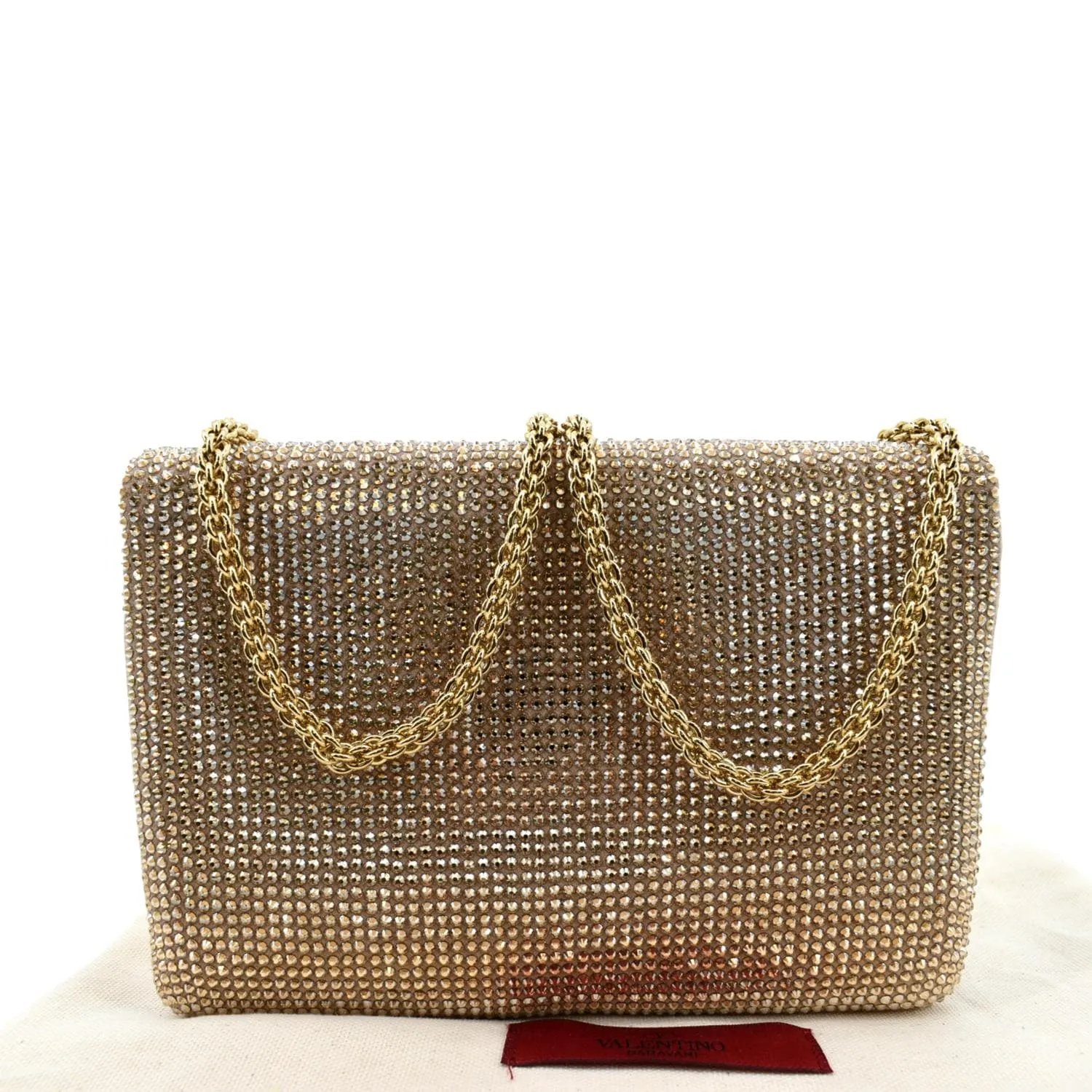 VALENTINO GARAVANI One Stud Crystal-Embellished Suede Shoulder Bag Pink