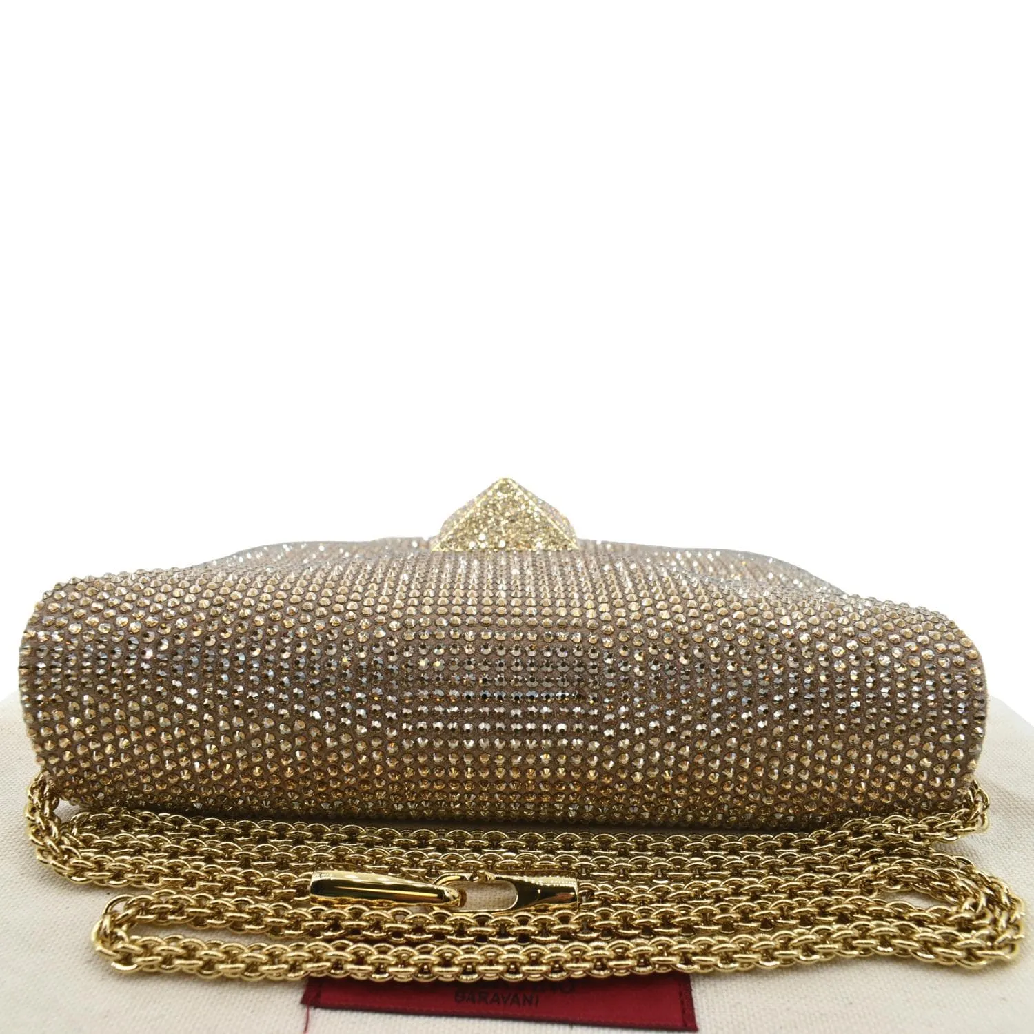 VALENTINO GARAVANI One Stud Crystal-Embellished Suede Shoulder Bag Pink