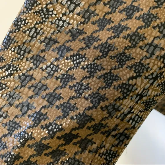 Vintage Harve Bernard Brown Houndstooth Snake Skin Textured Blazer