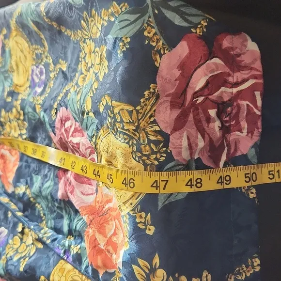 Vintage Victoria's Secret GOLD Label floral satin belted feminine robe