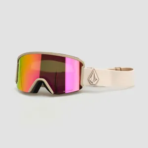 Volcom Garden Snow Goggles Khakiest/Sand/Pink Chrome   Bonus Lens Yellow