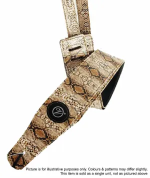 Vorson Leather Guitar Strap with Light Snake Skin Pattern