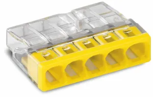 Wago 2273-205 5-Conductor Compact Push Wire Connector Terminal Block Yellow