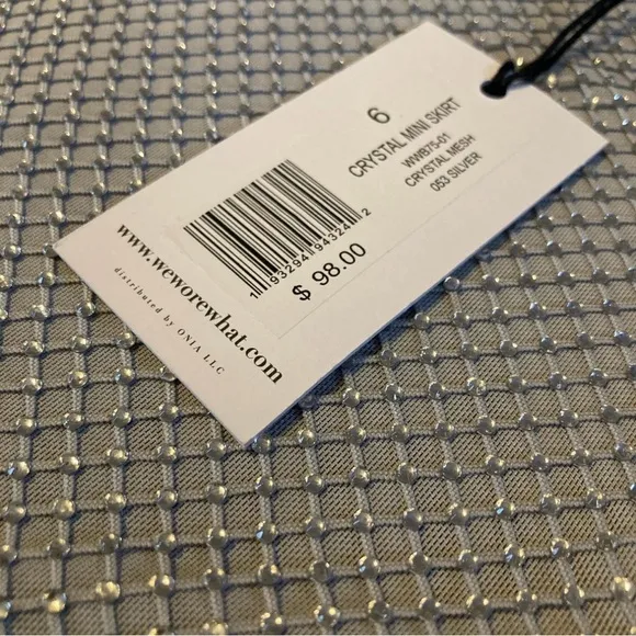 WeWoreWhat Crystal Mini Skirt Size 0 In Color Silver