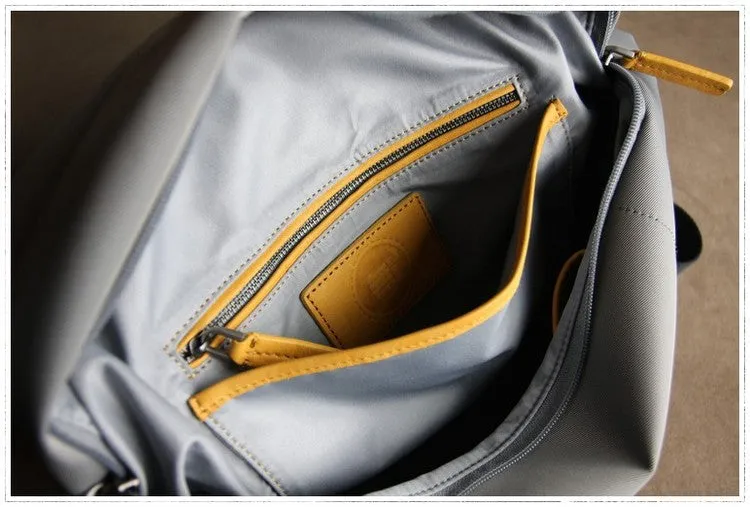 Womens Nylon Backpack Gray Best Satchel Backpack Bag Nylon School Rucksack for Ladies