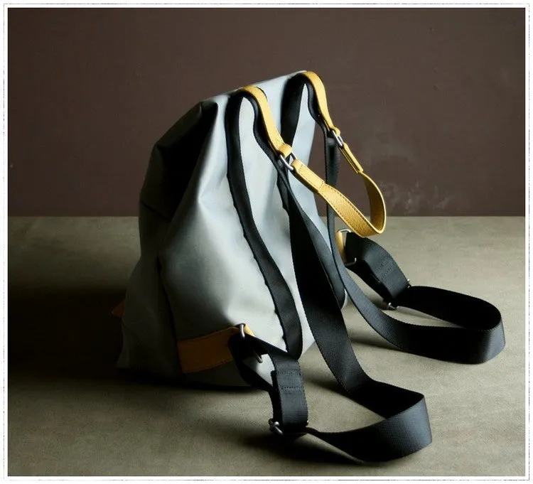 Womens Nylon Backpack Gray Best Satchel Backpack Bag Nylon School Rucksack for Ladies