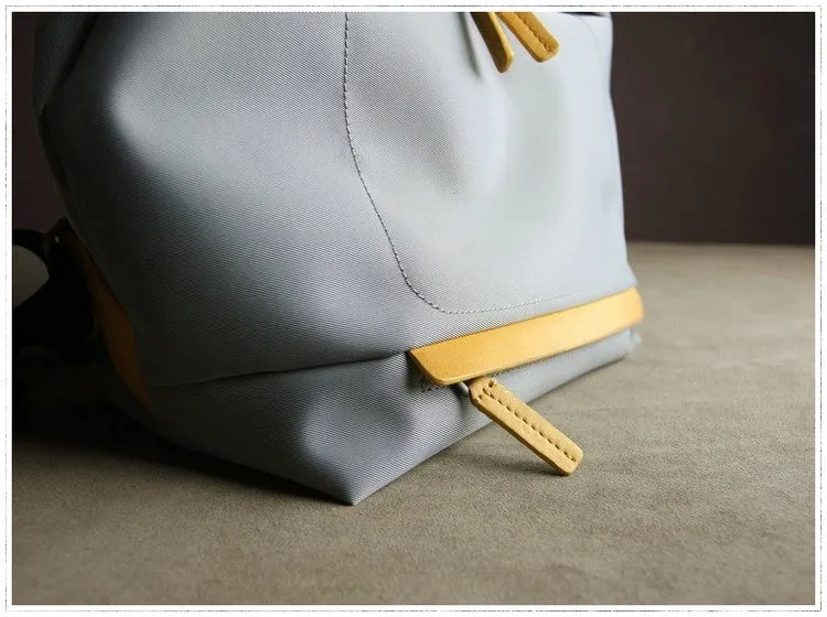 Womens Nylon Backpack Gray Best Satchel Backpack Bag Nylon School Rucksack for Ladies