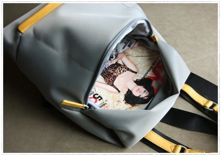 Womens Nylon Backpack Gray Best Satchel Backpack Bag Nylon School Rucksack for Ladies