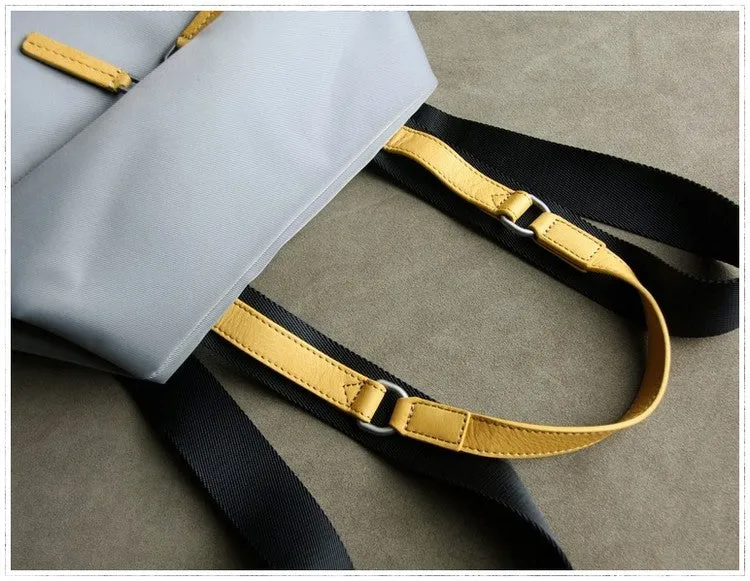 Womens Nylon Backpack Gray Best Satchel Backpack Bag Nylon School Rucksack for Ladies