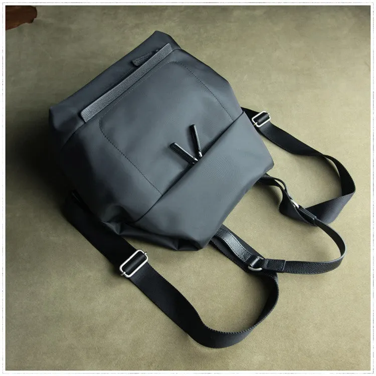 Womens Nylon Backpack Gray Best Satchel Backpack Bag Nylon School Rucksack for Ladies
