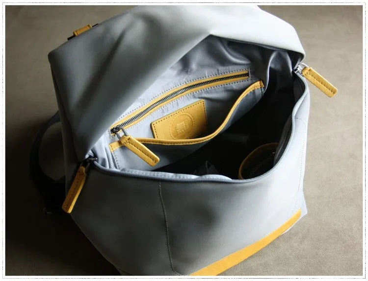 Womens Nylon Backpack Gray Best Satchel Backpack Bag Nylon School Rucksack for Ladies